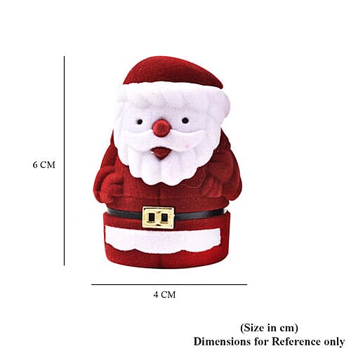 Set of 2 - Santa Claus Velvet Ring Box in White and Red Colour (Size 6x4cm)