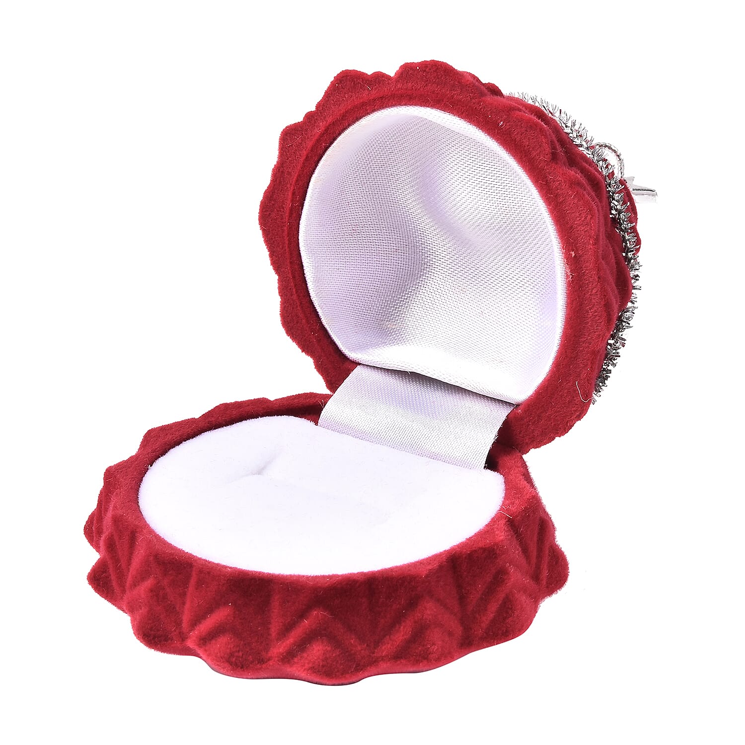 Set of 2 - Star Christmas Tree Velvet Ring Box in Red and Green Colour (Size 6x4cm)