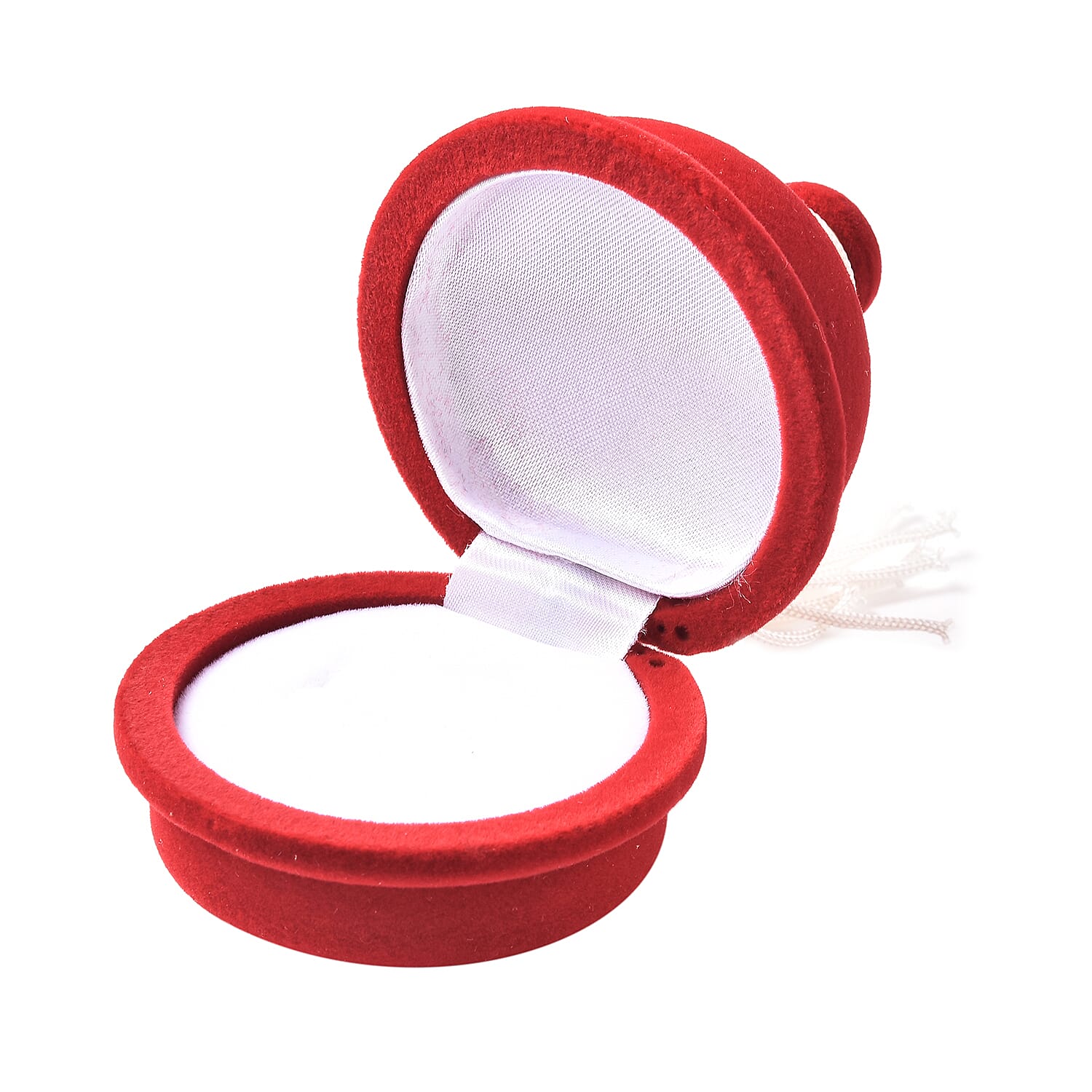 Set of 2 - Bell Velvet Ring Box in Red Colour with Tassel (Size 6x7cm)