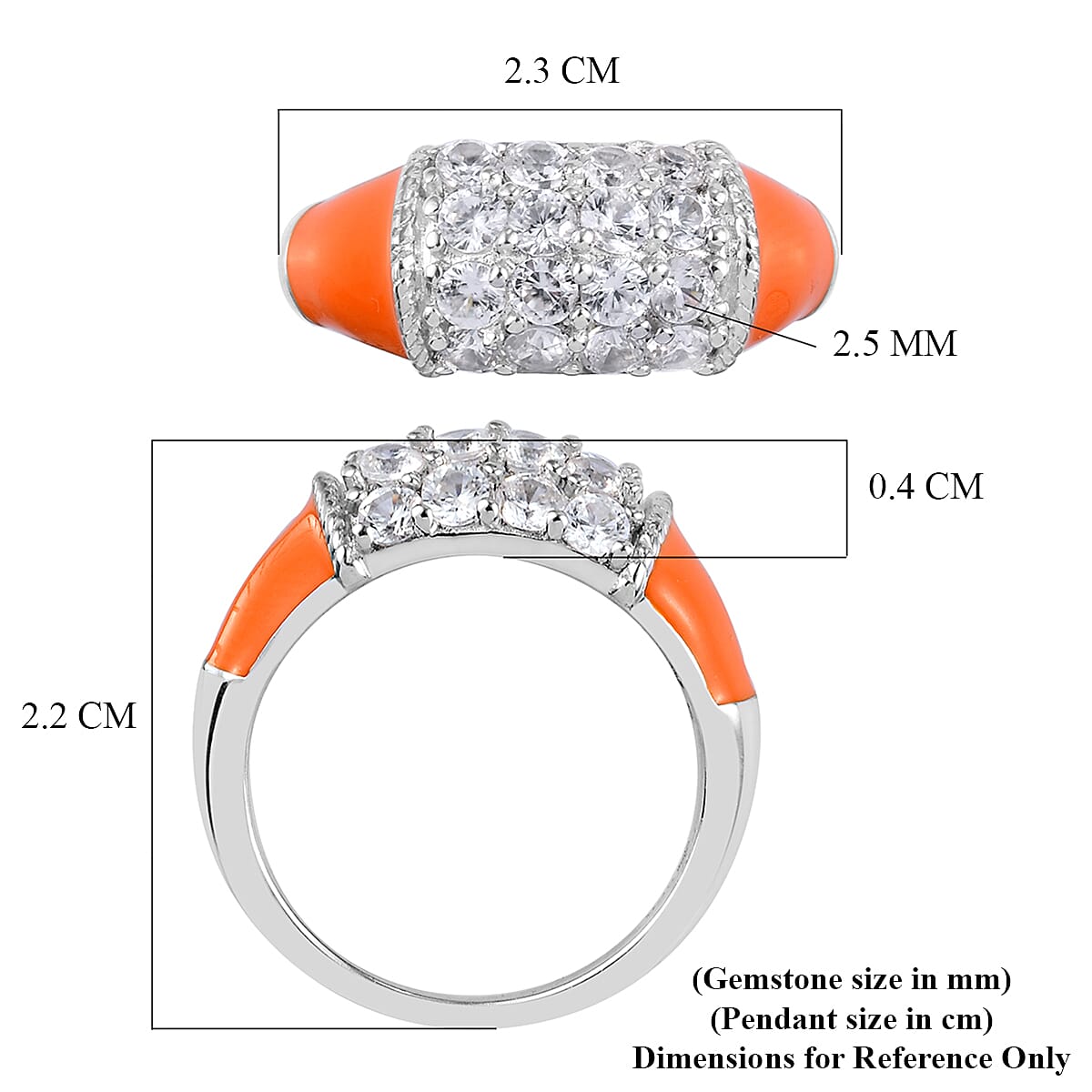 Sundays Child - Natural Cambodian Zircon Enamelled Ring in Platinum Overlay Sterling Silver 1.25 Ct.