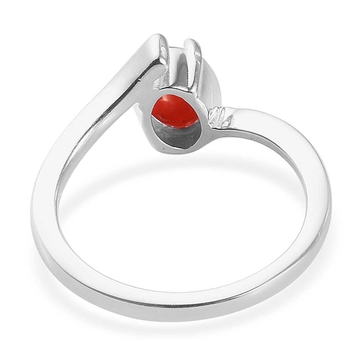 Natural Coral Ring in Sterling Silver