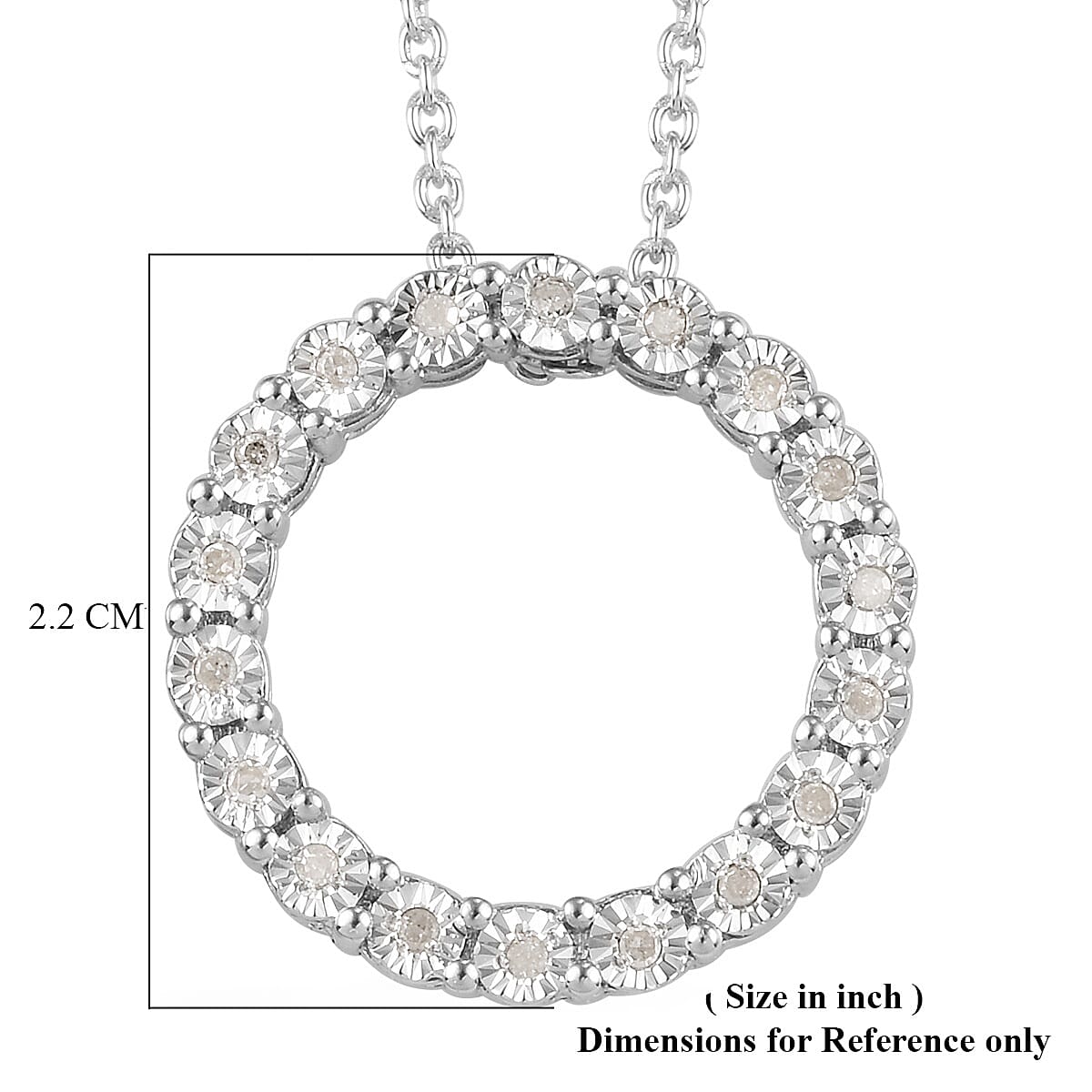 GP Diamond and Blue Sapphire Pendant with Chain in Platinum Overlay Sterling Silver