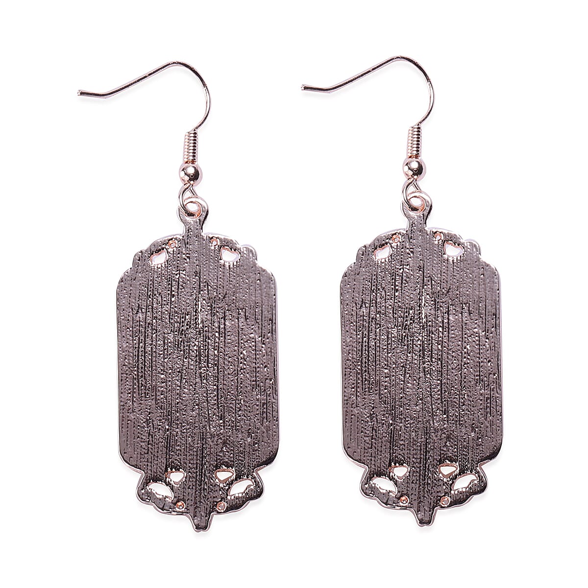 2 Piece Set -  Cameo Bangle and Hook Earrings in Rose Gold Tone