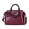 100% Genuine Leather Litchi and Croc Pattern Tote Bag with Detachable and Adjustable Shoulder Strap (Size31x9x23cm) - Burgundy