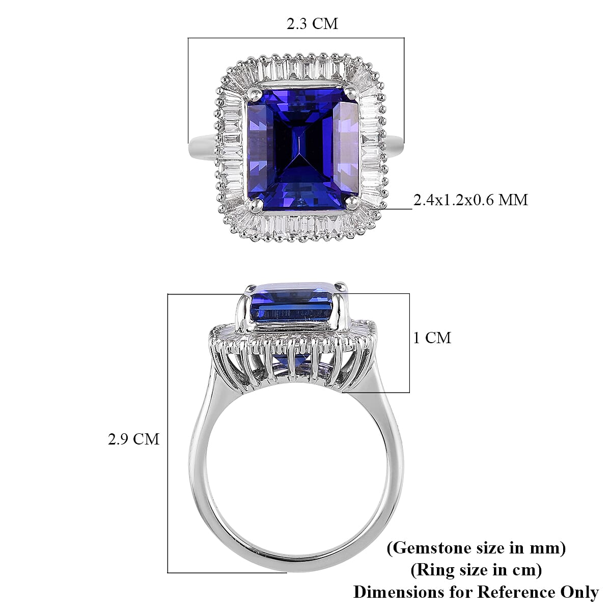 RHAPSODY 950 Platinum AAAA Tanzanite (9.15 Ct) and Diamond (VS-E-F) Halo Ring 10.15 Ct, Platinum wt. 8.93 Gms