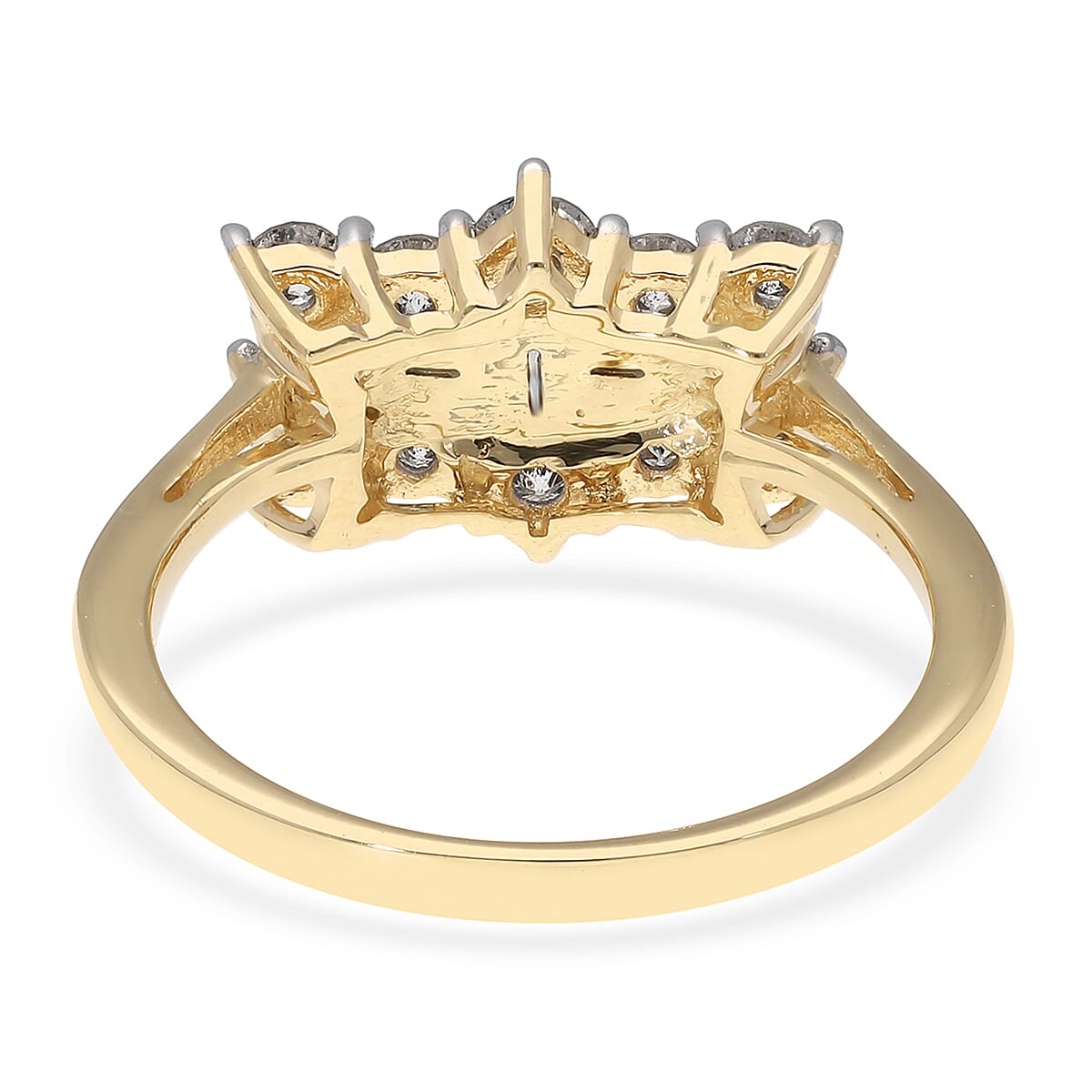 9K Yellow Gold SGL Certified Diamond (I3-G-H) Boat Ring 1.00 Ct.