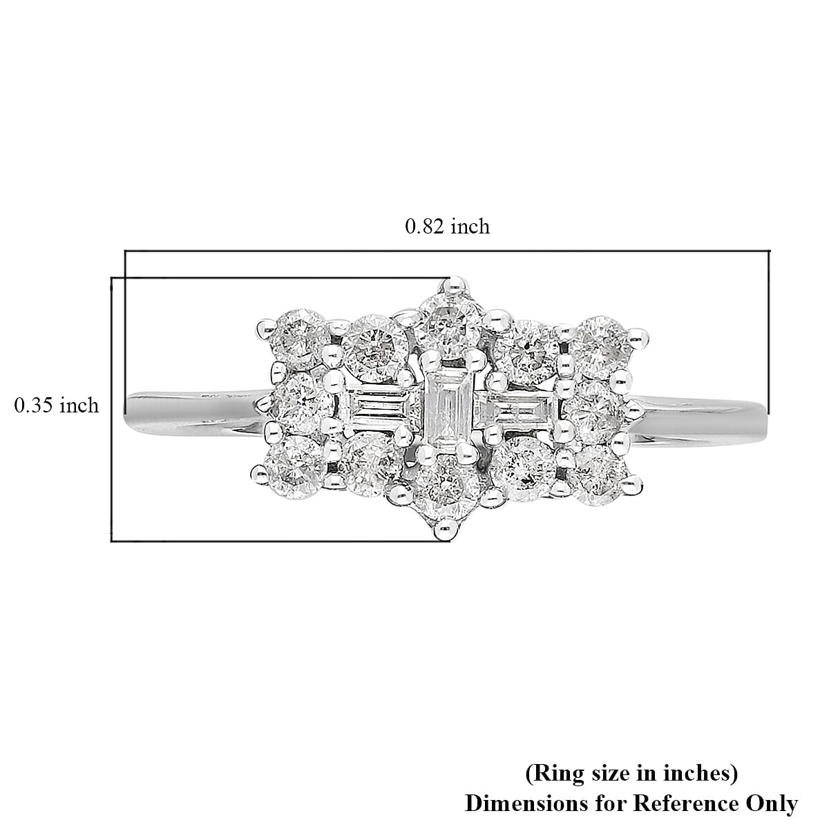 9K White Gold SGL Certified Diamond (I3/G-H) Boat Ring 1.00 Ct.