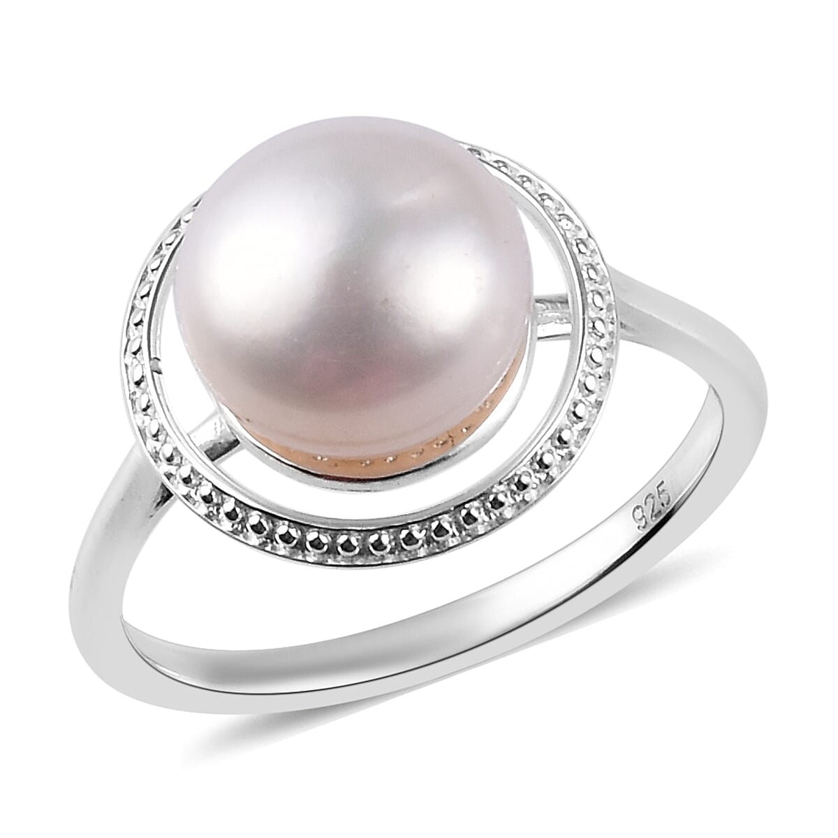 Freshwater Pearl Solitaire Ring in Sterling Silver