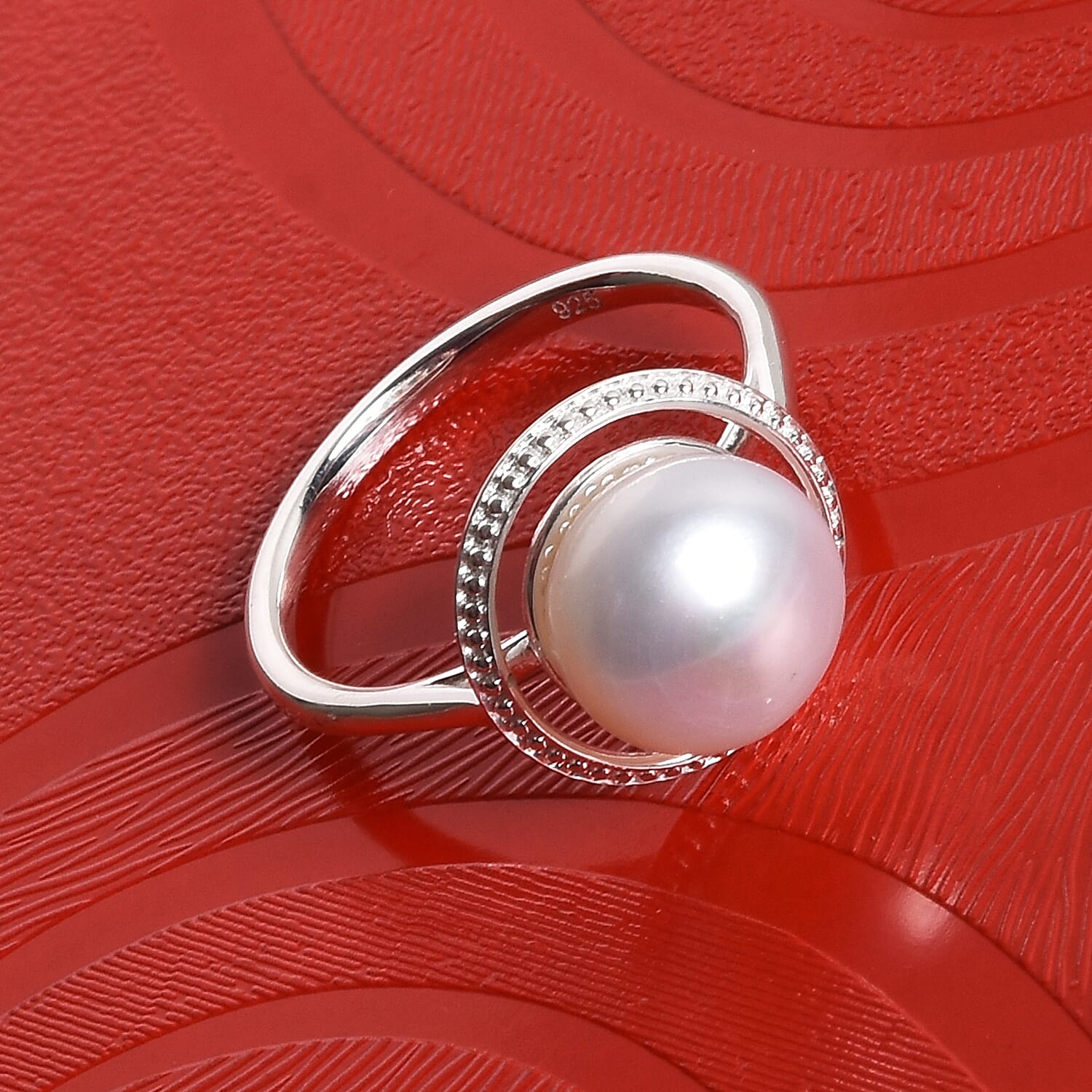 Freshwater Pearl Solitaire Ring in Sterling Silver