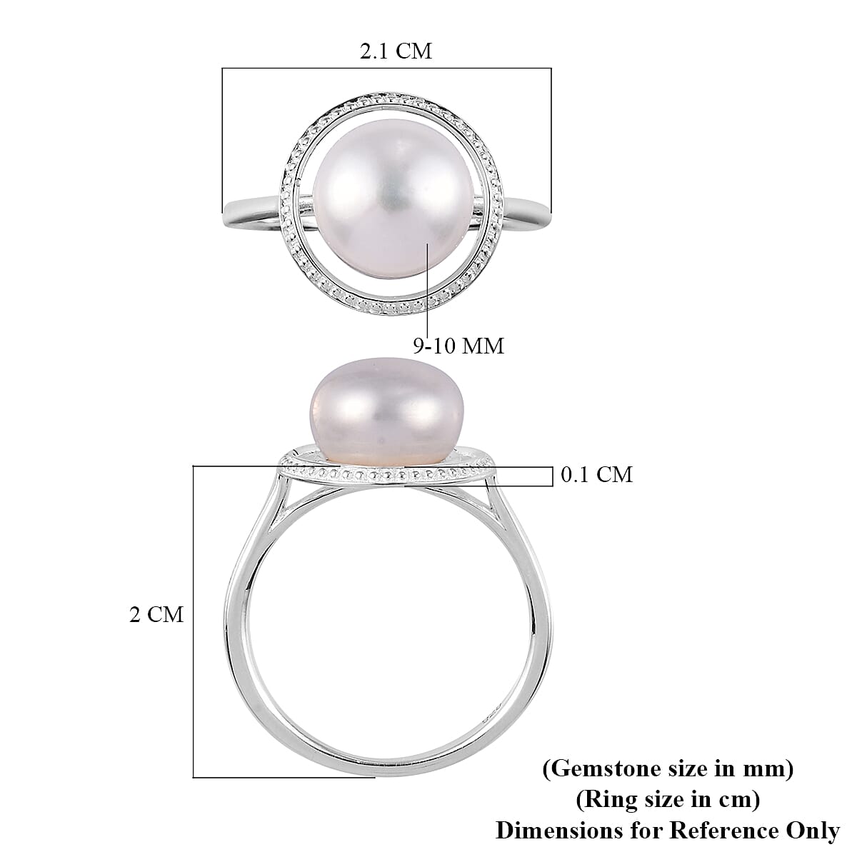 Freshwater Pearl Solitaire Ring in Sterling Silver