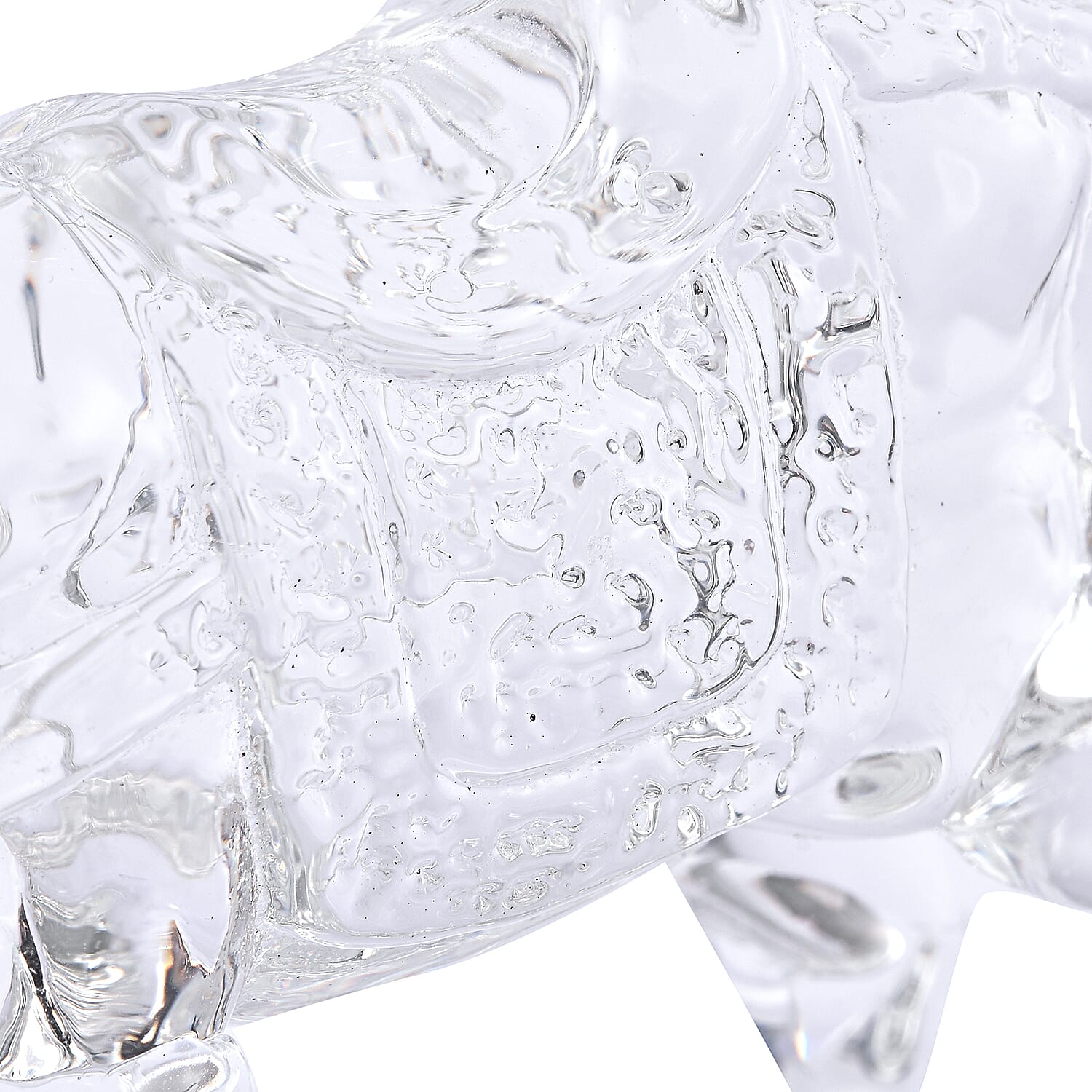 Decorative White Crystal Glass Horse on Stand (12x6x15cm)