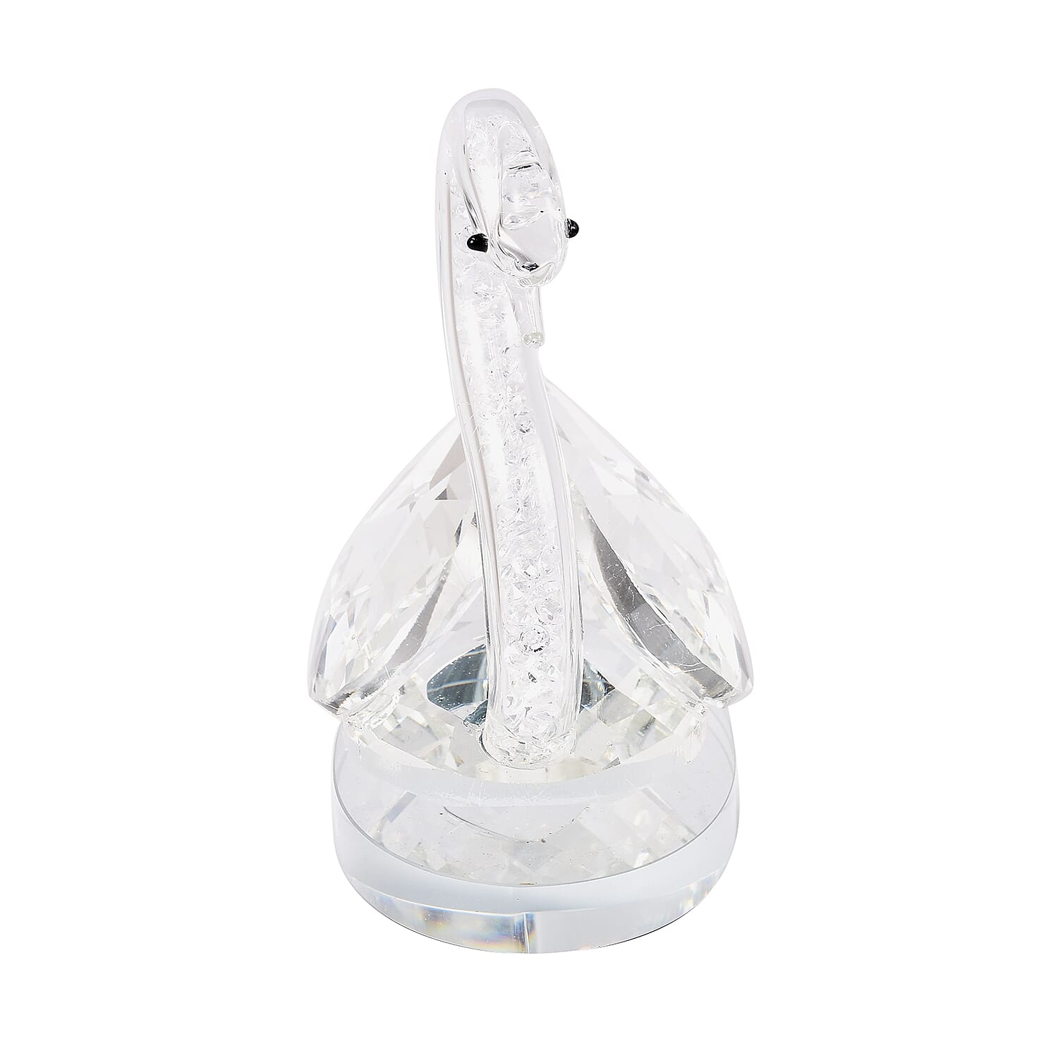 Decorative White Crystal Glass Swan (11.5x8x11.5cm)