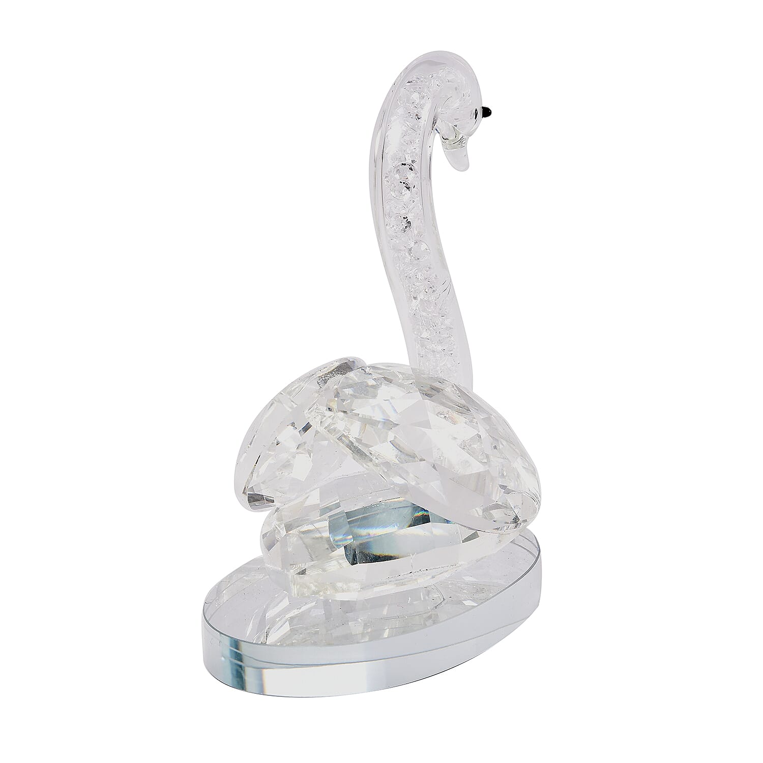 Decorative White Crystal Glass Swan (11.5x8x11.5cm)