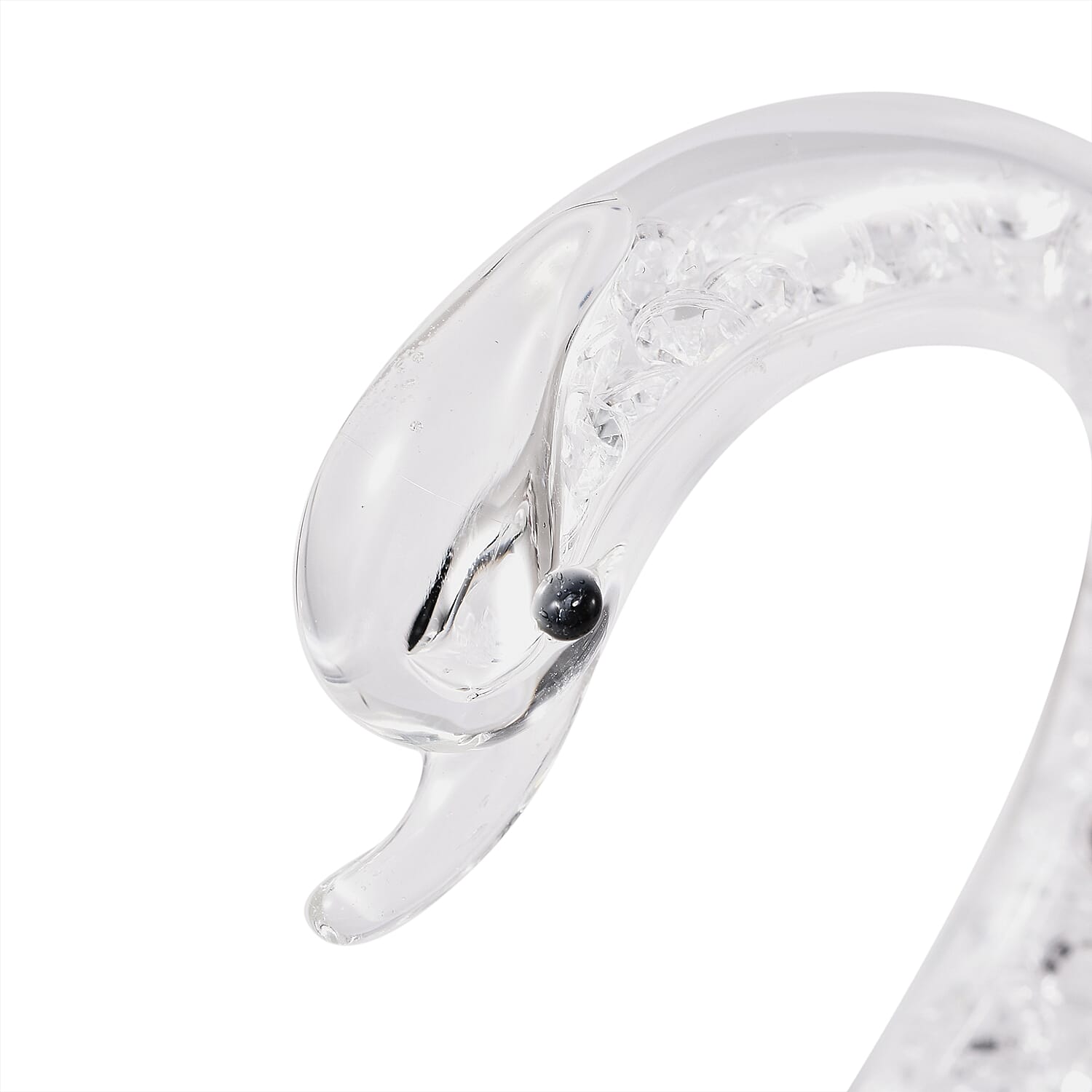 Decorative White Crystal Glass Swan (11.5x8x11.5cm)