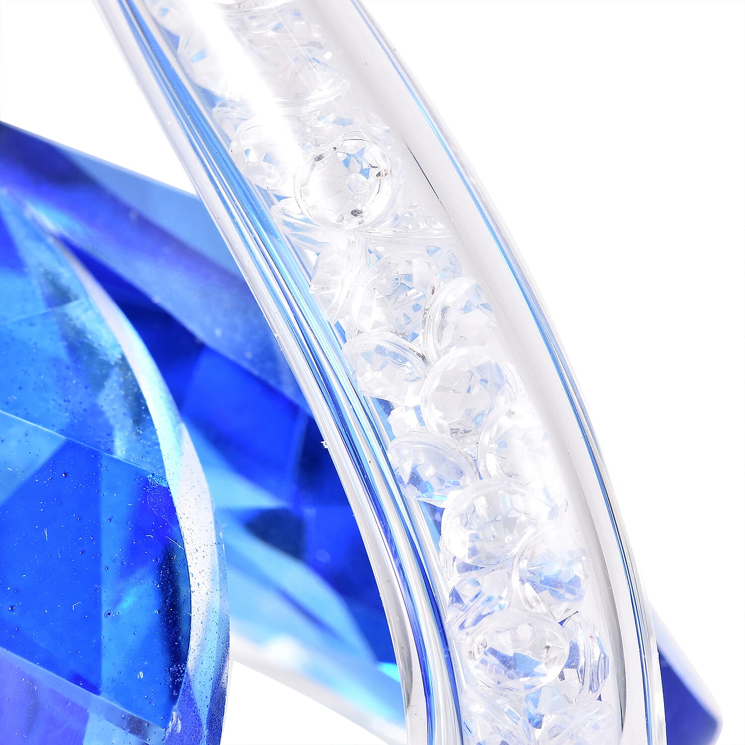 Decorative White and TZ Blue Crystal Glass Swan (11.5x8x11.5cm)