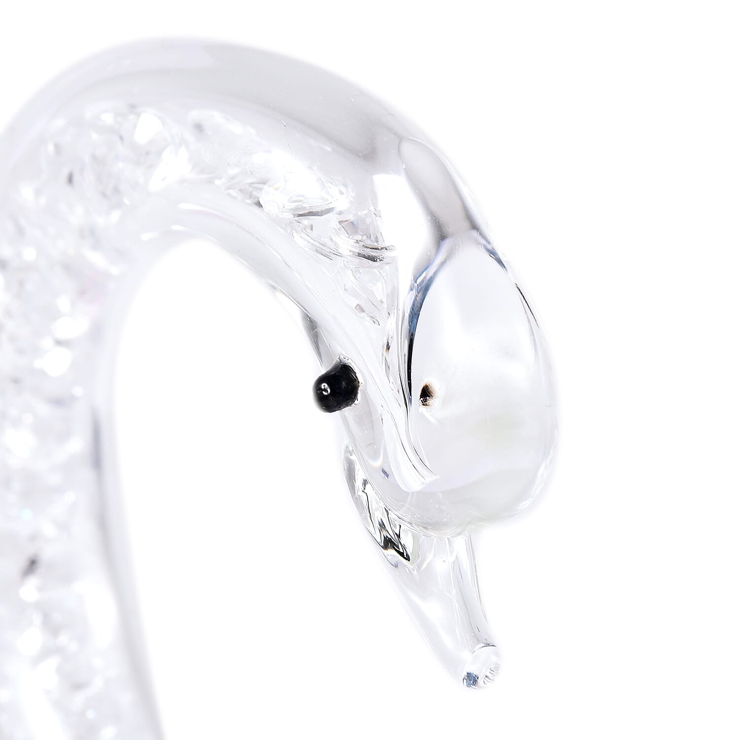 Decorative White and AB Crystal Glass Swan (11.5x8x11.5cm)