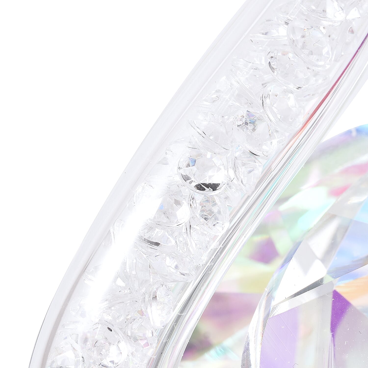 Decorative White and AB Crystal Glass Swan (11.5x8x11.5cm)