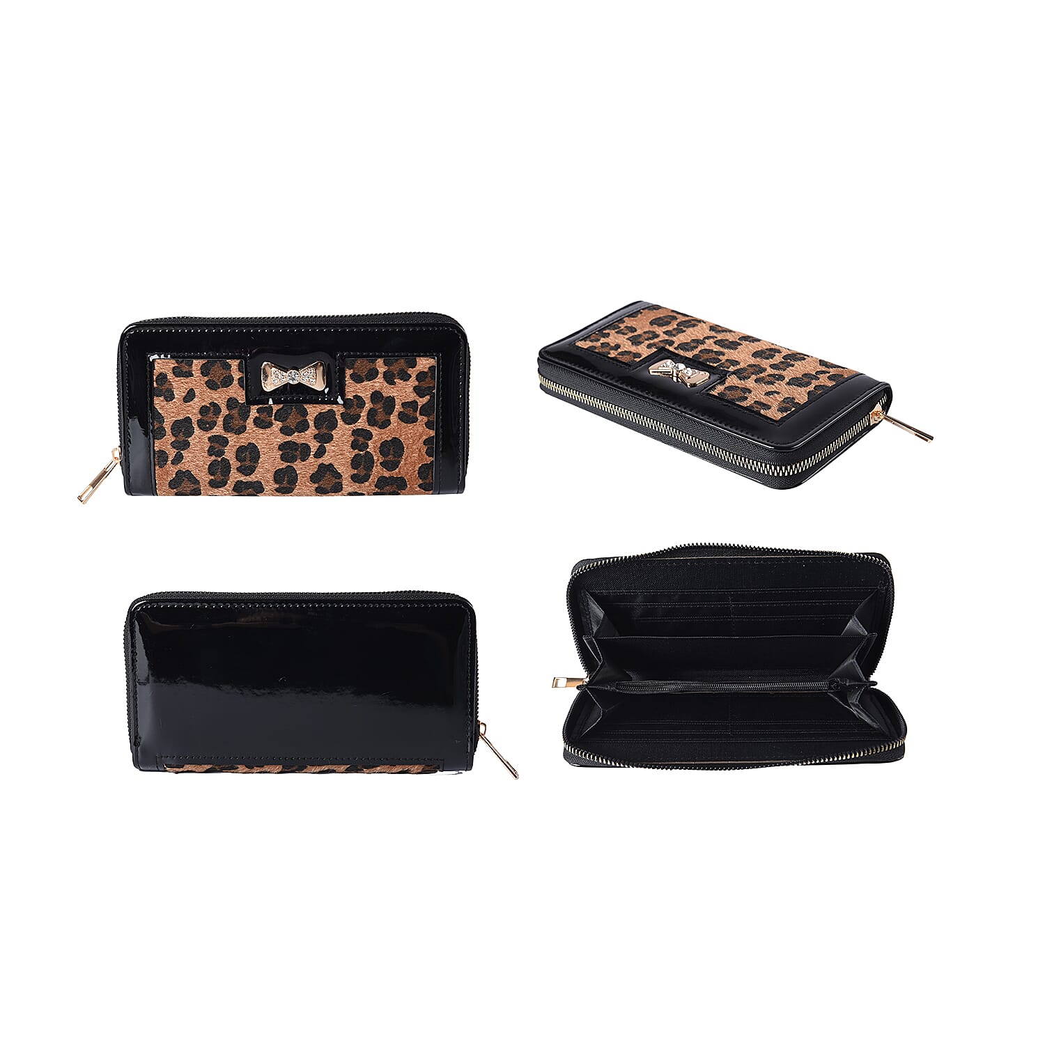 Designer Inspired- Leopard Design RFID  Wallet (Size 19x3x9.5cm)- Brown