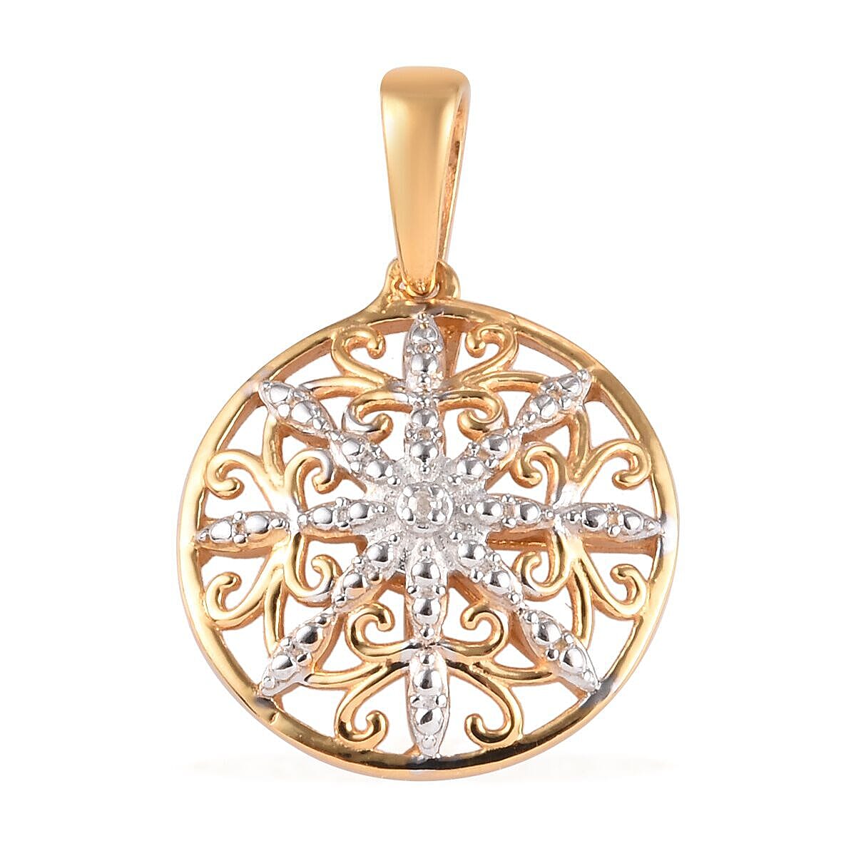 Diamond Pendant in 14K Gold Overlay Sterling Silver