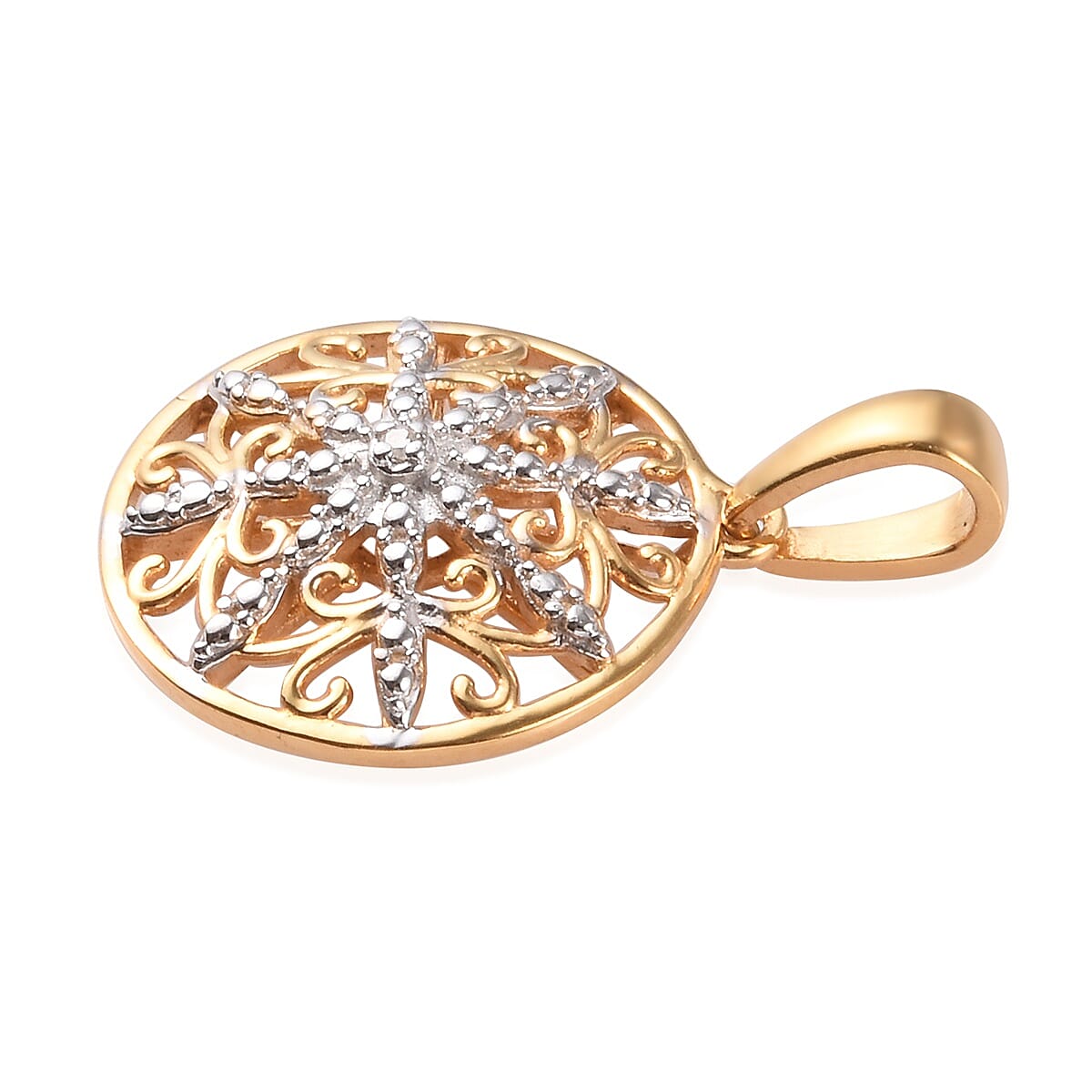 Diamond Pendant in 14K Gold Overlay Sterling Silver