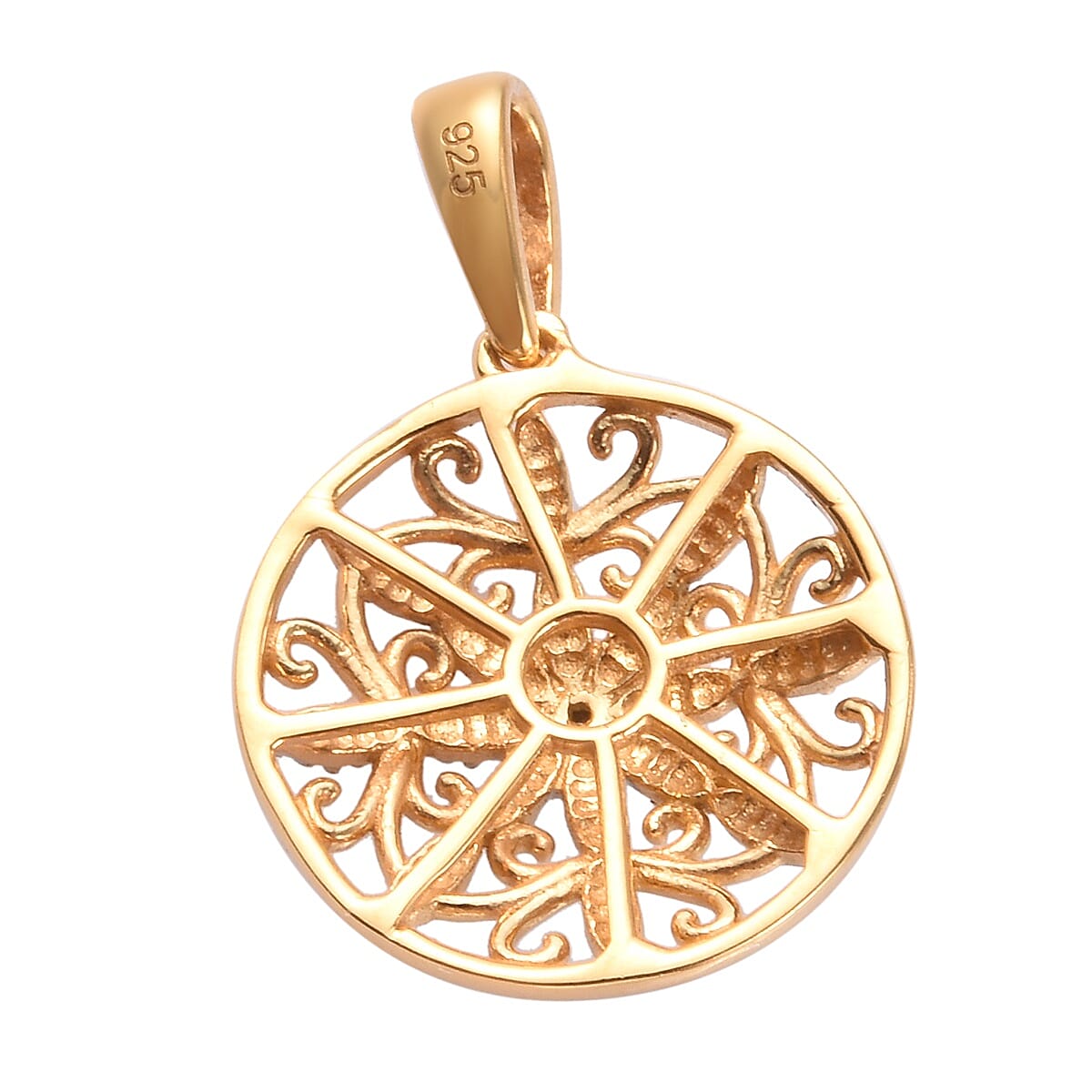 Diamond Pendant in 14K Gold Overlay Sterling Silver