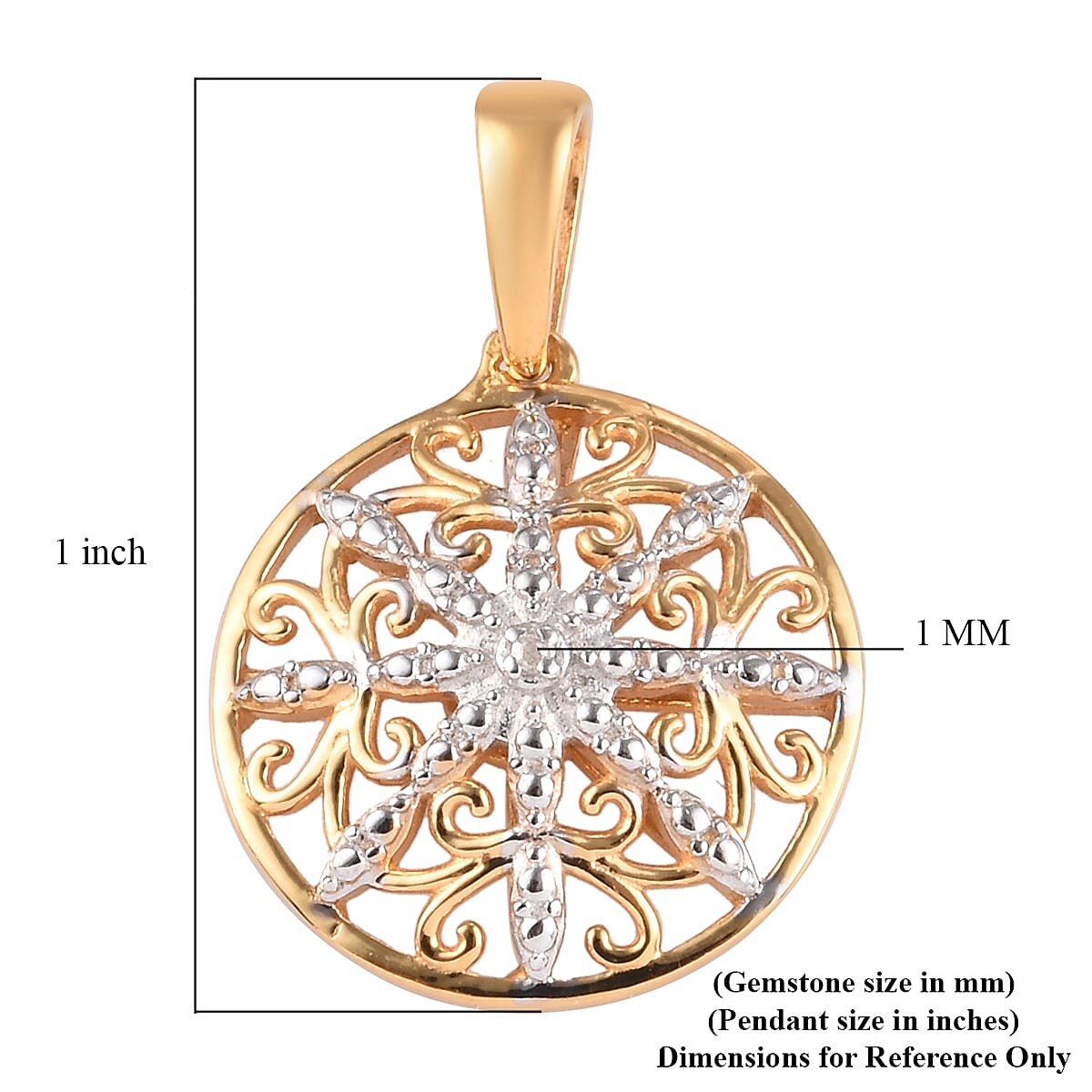 Diamond Pendant in 14K Gold Overlay Sterling Silver