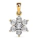 Natural Diamond Floral Pendant in 18K Vermeil Rose Gold Plated Sterling Silver
