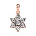 Natural Diamond Floral Pendant in 18K Vermeil Rose Gold Plated Sterling Silver