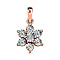 Diamond Floral Pendant in Rose Gold Plated Sterling Silver