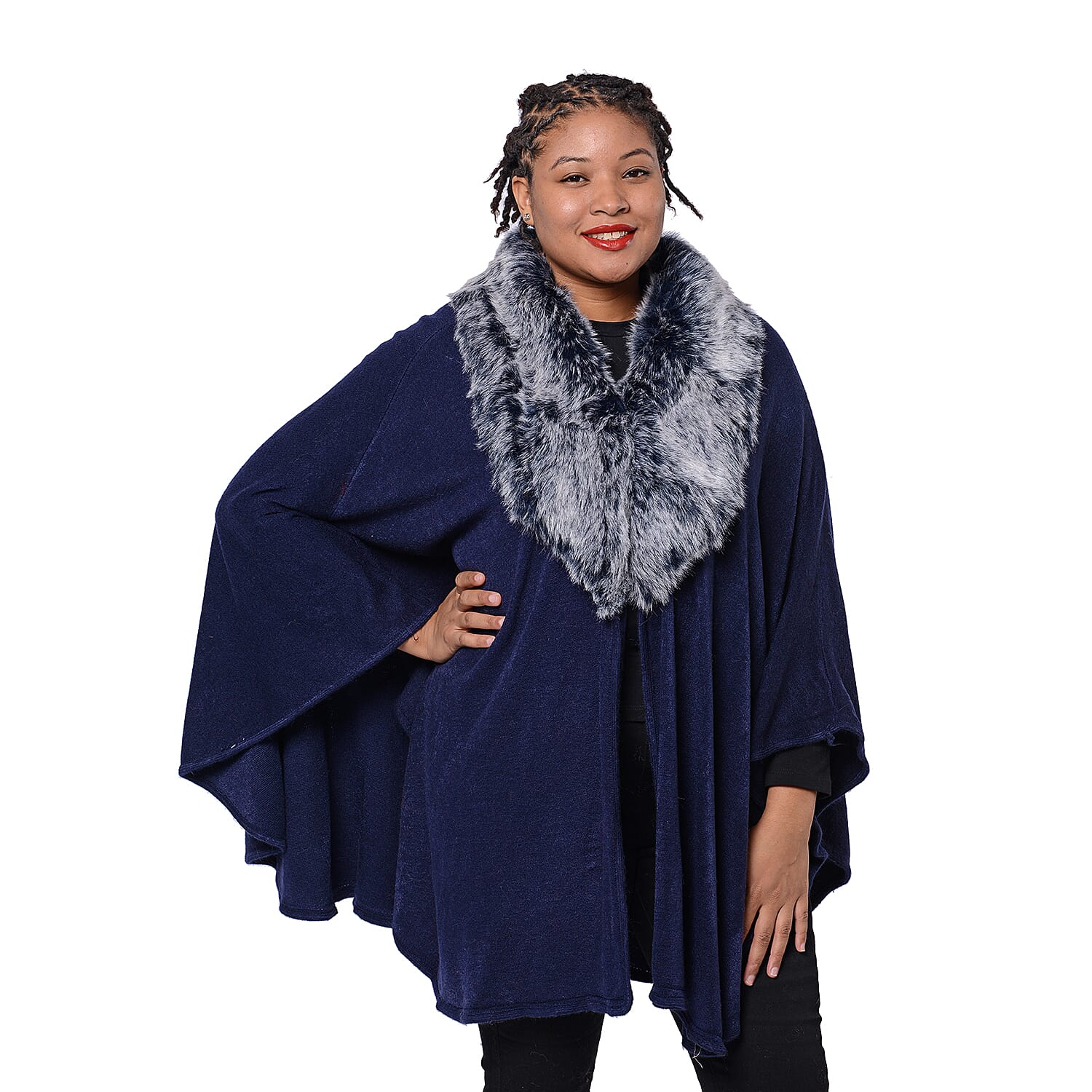 Fur on sale collar cape