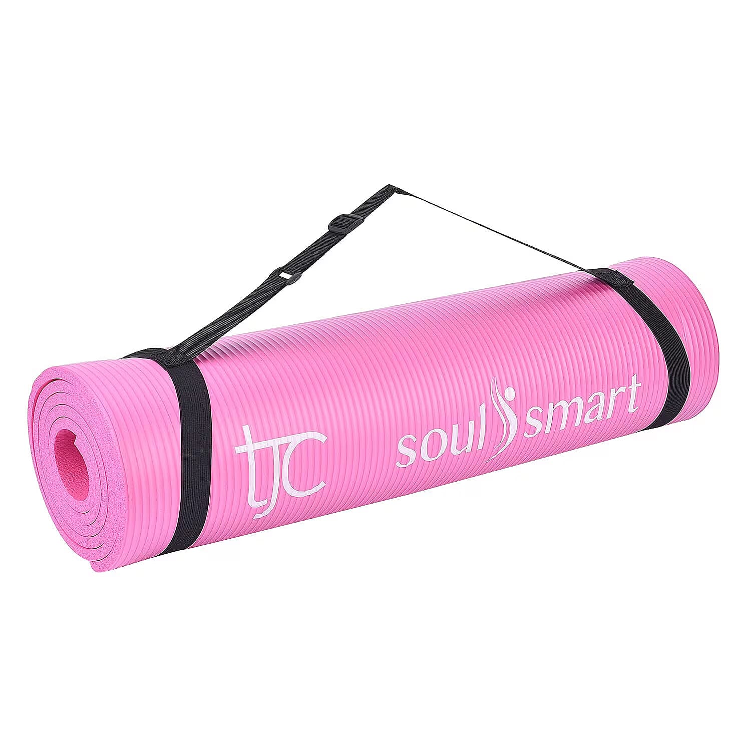Soul Smart NBR Yoga Mat Non Slip Exercise - Pilates Mat with Carrying Strap (Size 188x61 cm) - Pink