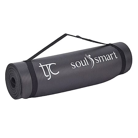 Soul Smart NBR Non-Slip High Density 10MM Travel Yoga Mat with Carrying Strap for Yoga, Pilates and Fitness