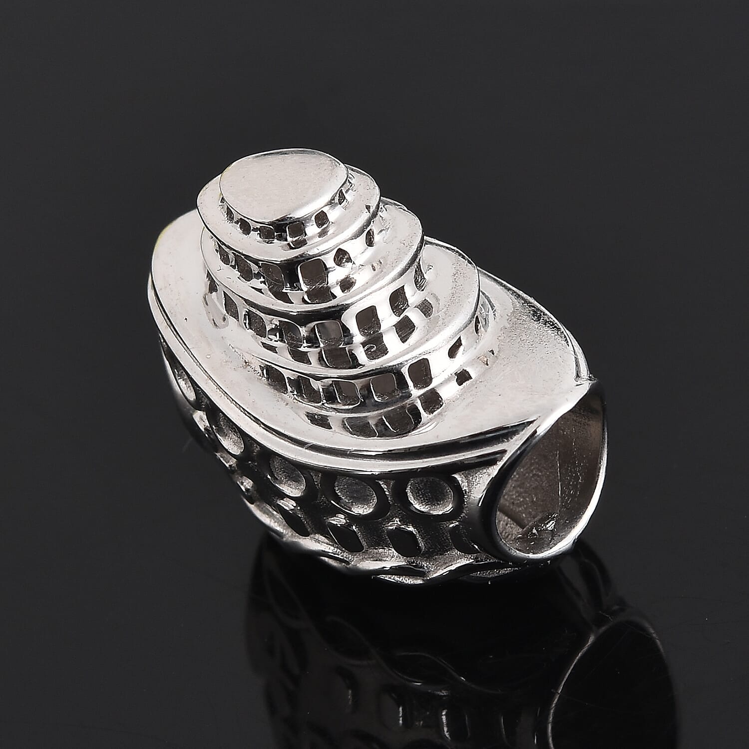 Charms De Memoire Platinum Overlay Sterling Silver Ship Charm