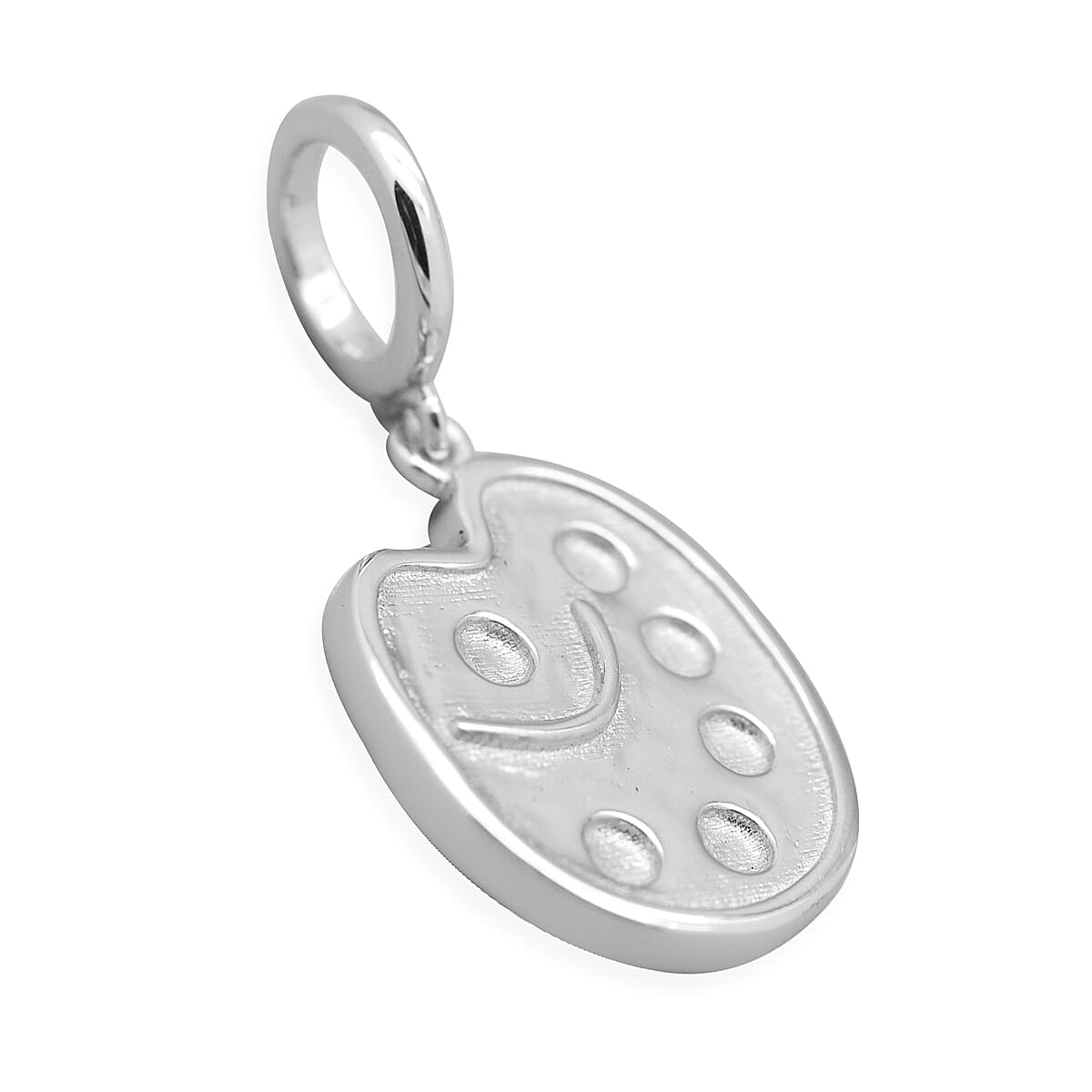 Charms De Memoire Platinum Overlay Sterling Silver Artist Palette Charm
