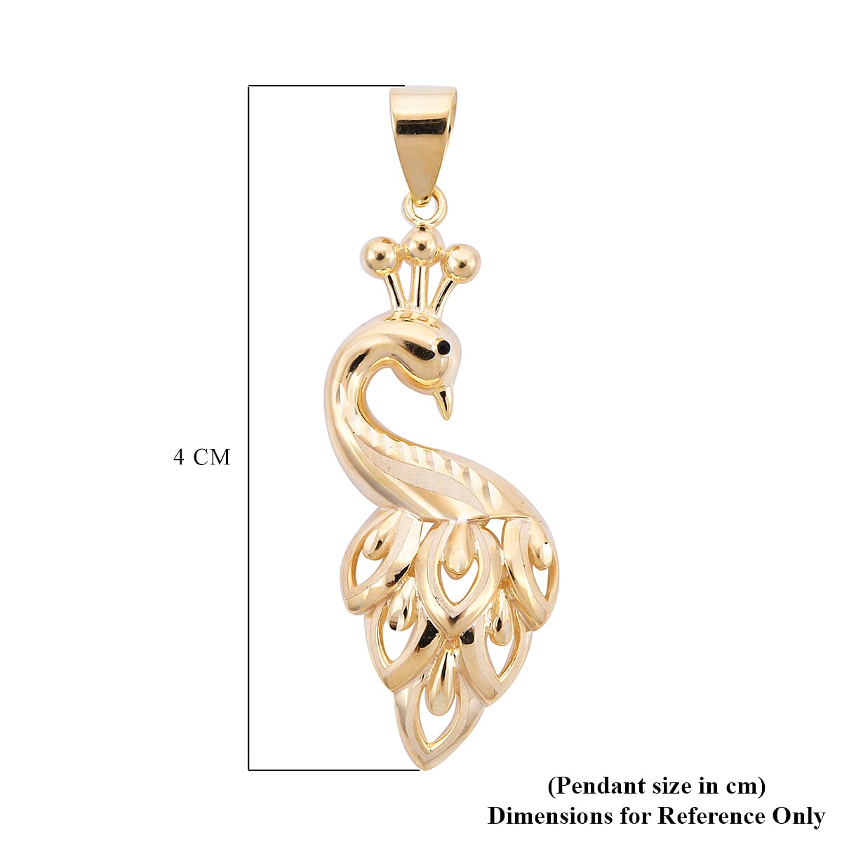 Royal Bali Collection- 9K Yellow Gold Enamelled Peacock Pendant