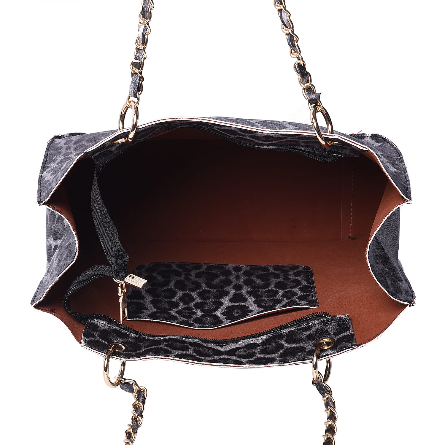 Grey Snake Skin Pattern Tote Bag (Size 32x11x28cm)