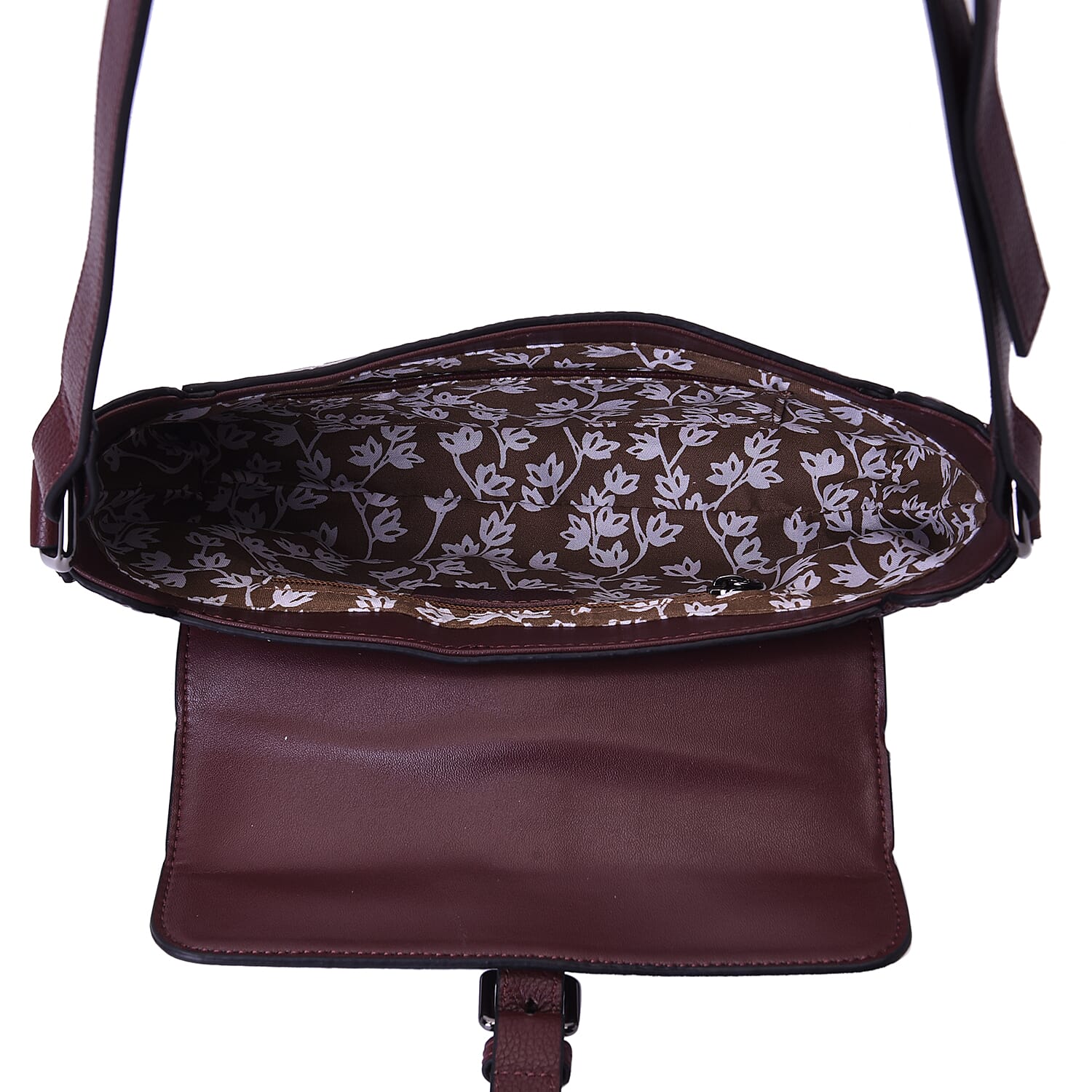 100% Genuine Leather Crocodile-Embossed Pattern Hobo Bag (28x5x16cm) with Adjustable Shoulder Strap - Chocolate