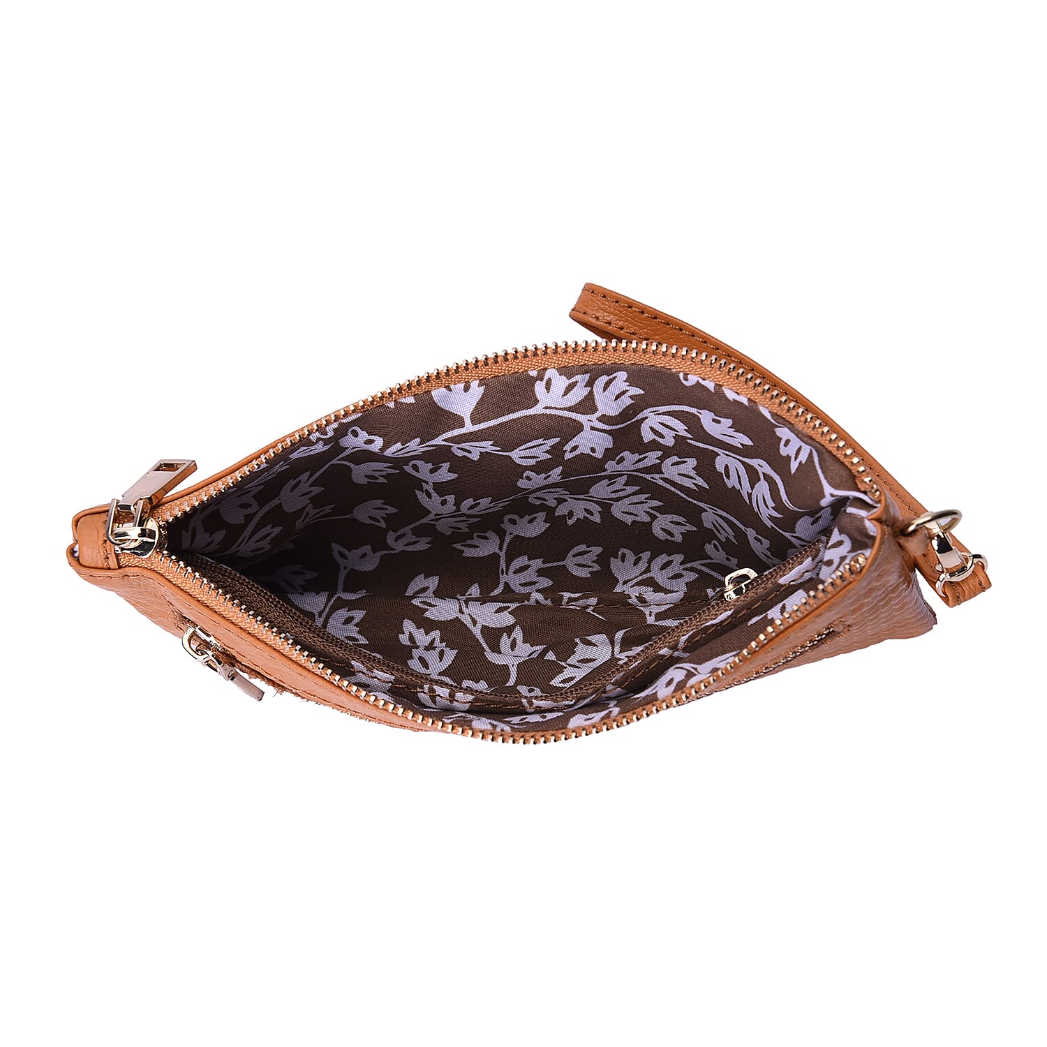 SENCILLEZ Genuine Leather RFID Protected Snake Skin Embossed Clutch Bag (19x11cm) - Orange