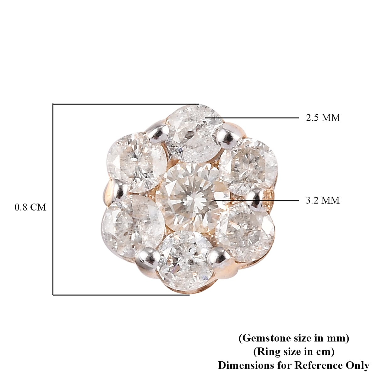 9K Yellow Gold SGL Certified Pressure Set Diamond  Stud Earrings (with Push Back) 1.00 Ct.