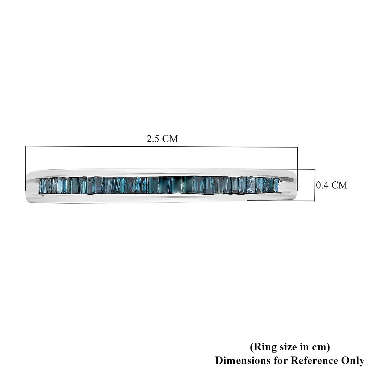 Blue Diamond Half Eternity Band Ring in Platinum Overlay Sterling Silver 0.25 Ct.