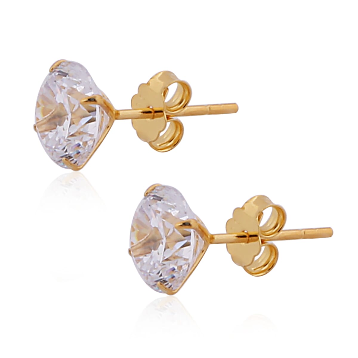 14k solid gold radiant cut simulated store diamond earrings