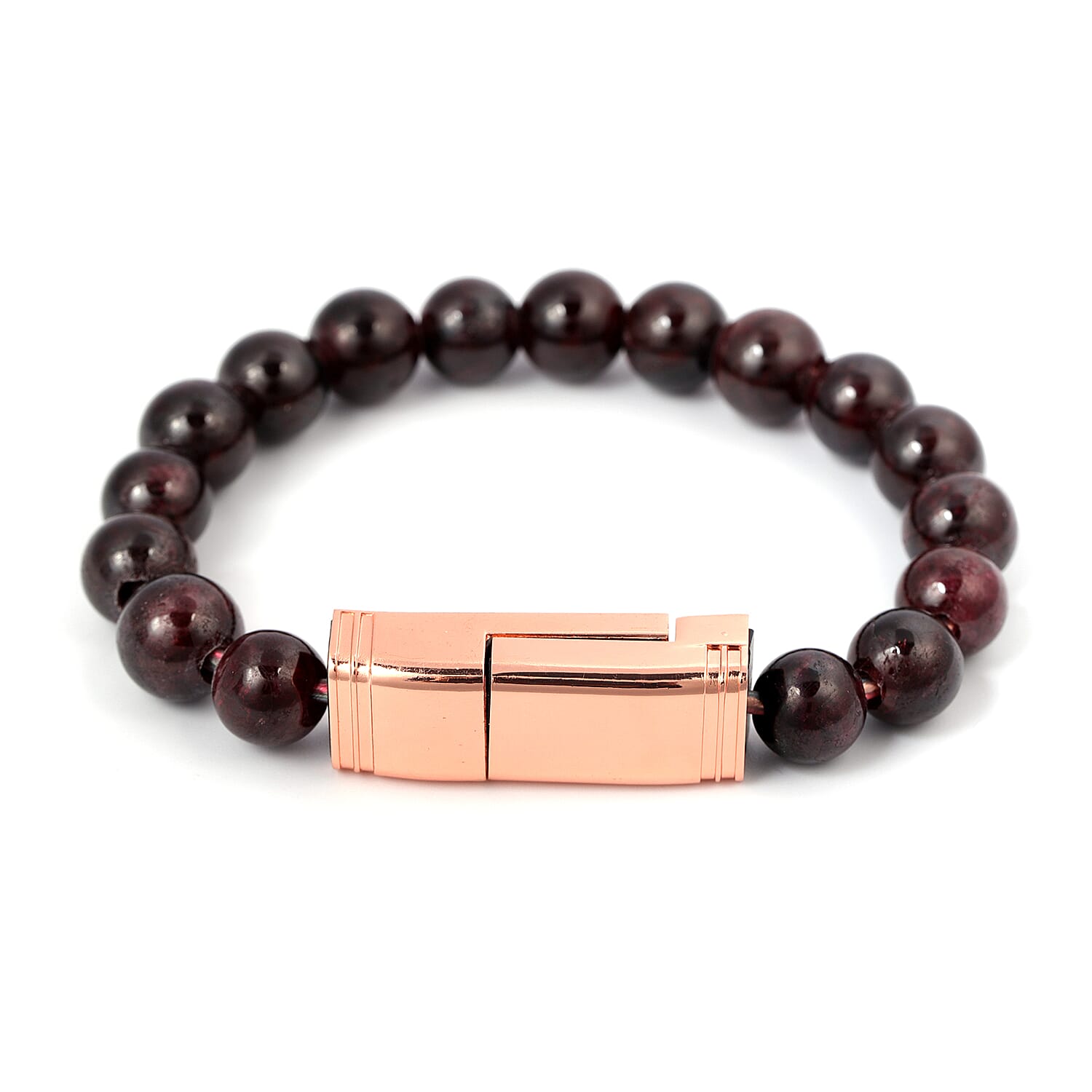 Mozambique Garnet Phone Charger Bracelet (Size 7.75) in Rose Gold Tone 75.00 Ct.