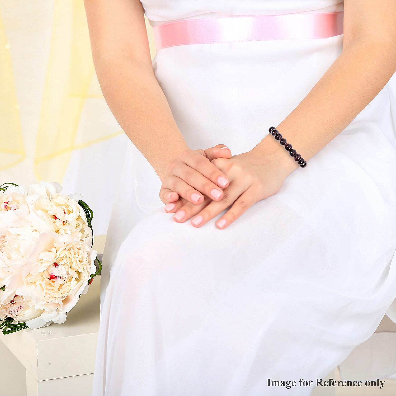 Mozambique Garnet Phone Charger Bracelet (Size 7.75) in Rose Gold Tone 75.00 Ct.