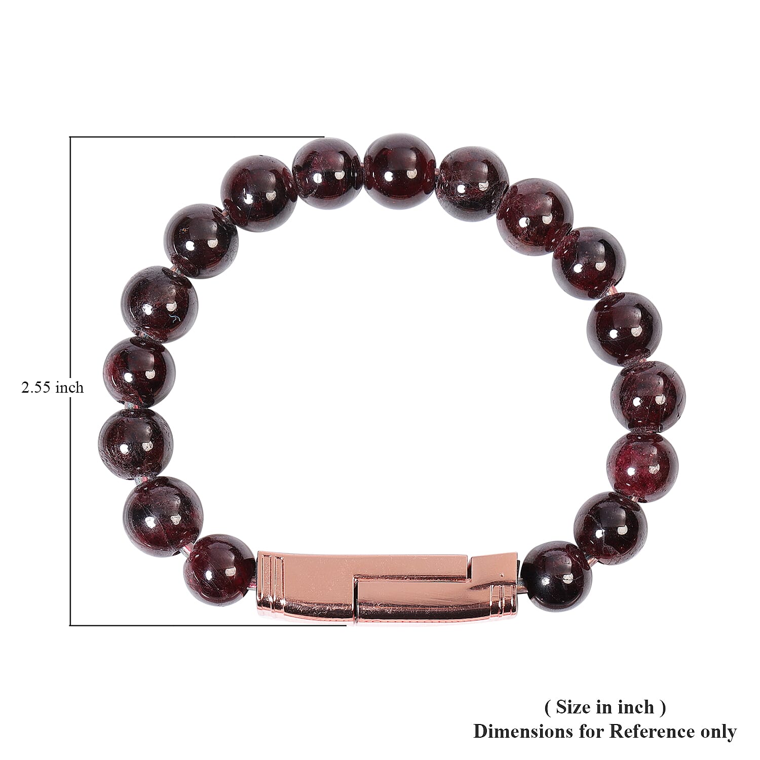 Mozambique Garnet Phone Charger Bracelet (Size 7.75) in Rose Gold Tone 75.00 Ct.