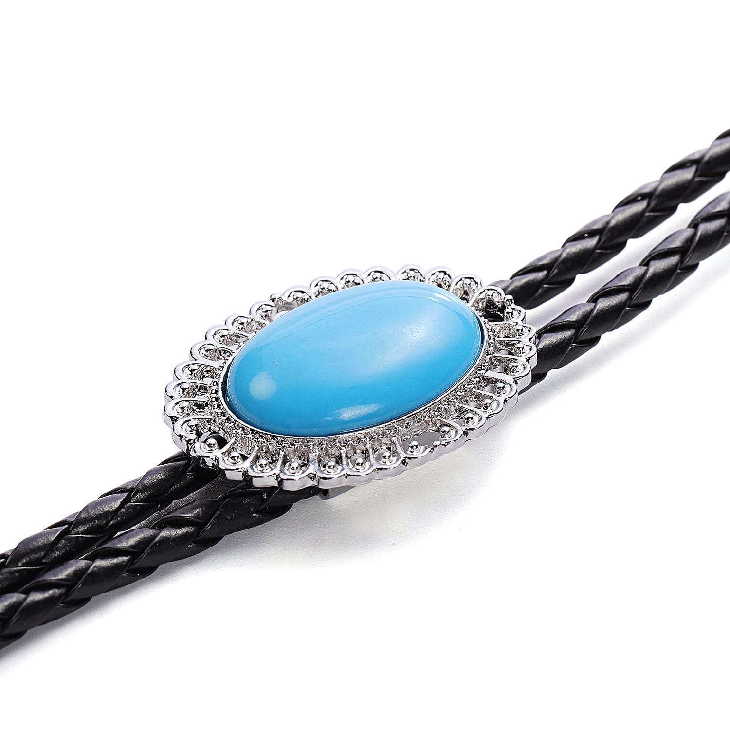 Sleeping Beauty Colour Howlite Bolo Tie Necklace (Size 37) 30.00 Ct