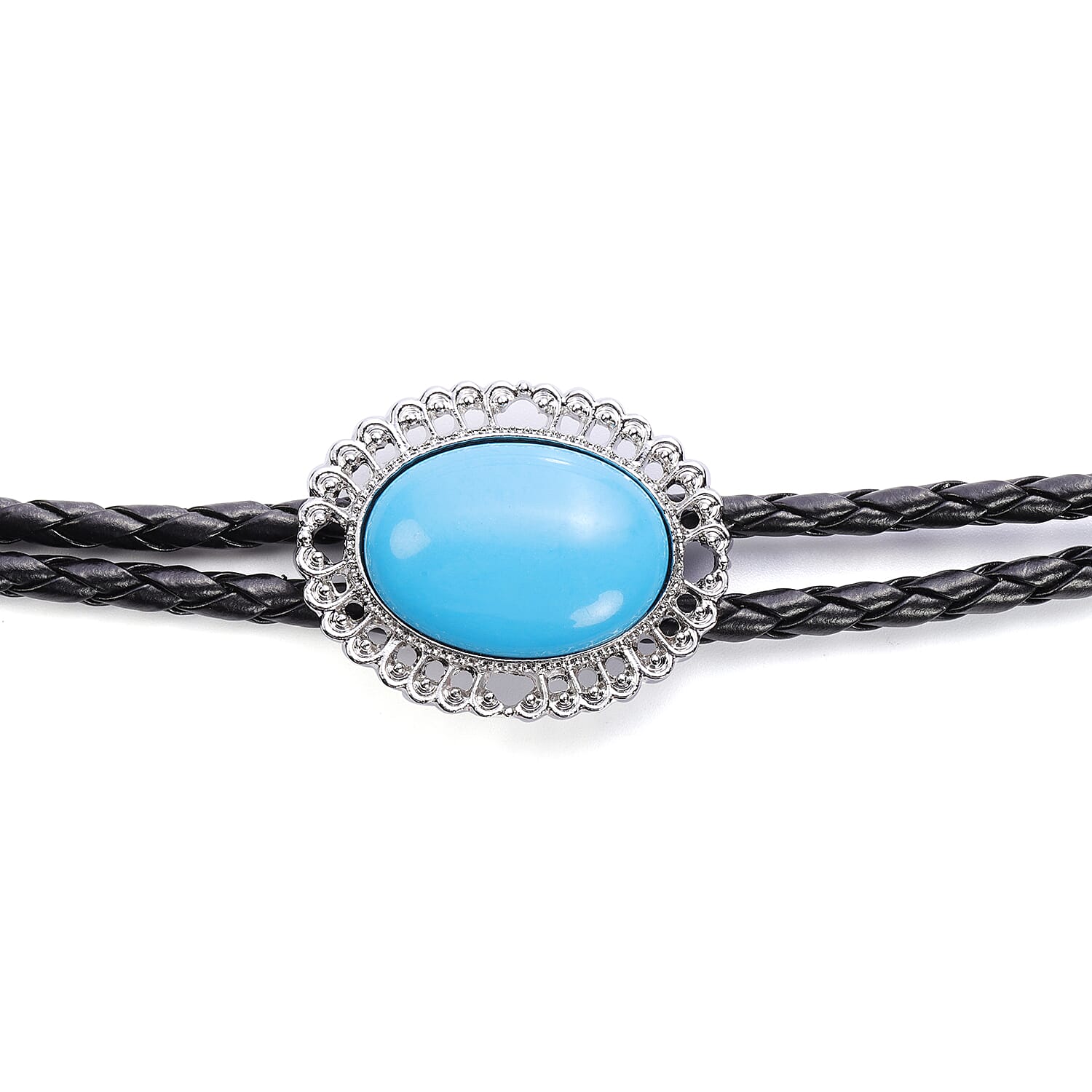 Sleeping Beauty Colour Howlite Bolo Tie Necklace (Size 37) 30.00 Ct