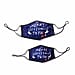 Set of 2 - Santa Claus, Bear and Reindeer Print Anti-Bacterial Cotton Mask (Adult and Kid) with Filter - Burgundy