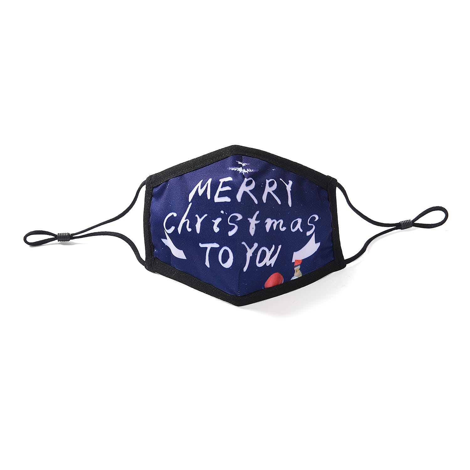 Set of 2 - Christmas Print 100%  Cotton Face Covering with Filter (Adult and Child) - Navy