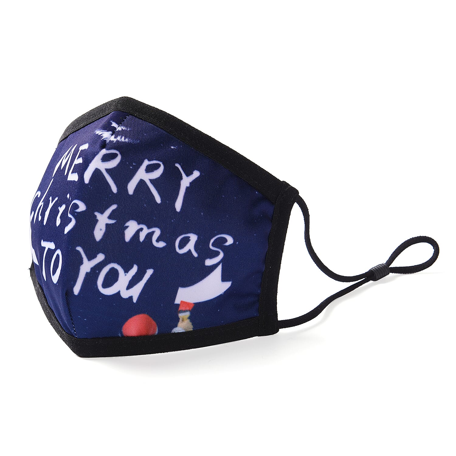 Set of 2 - Christmas Print 100%  Cotton Face Covering with Filter (Adult and Child) - Navy