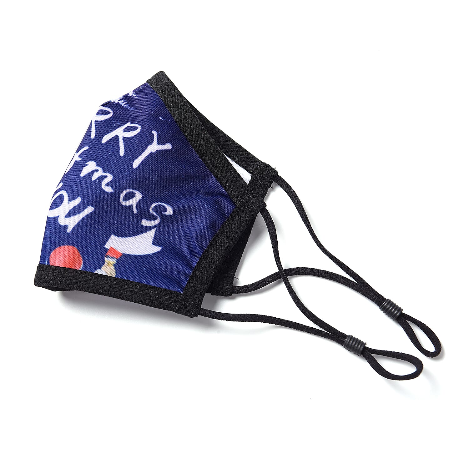 Set of 2 - Christmas Print 100%  Cotton Face Covering with Filter (Adult and Child) - Navy